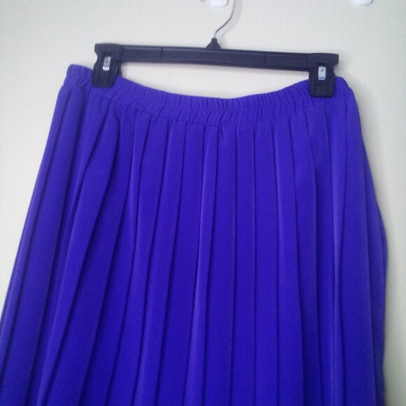 Petite Focus Jacket Skirt Set 16 P Vintage 80s Button Up Pleated Skirt PURPLE - Picture 3 of 15